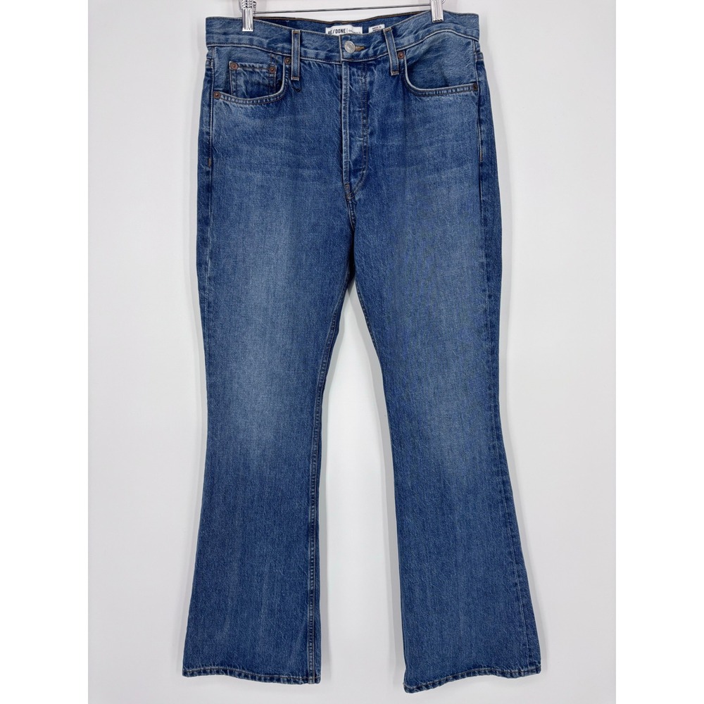 RE/DONE High Break Flare Jeans Women 30 Medium Vain Bootcut Made In USA